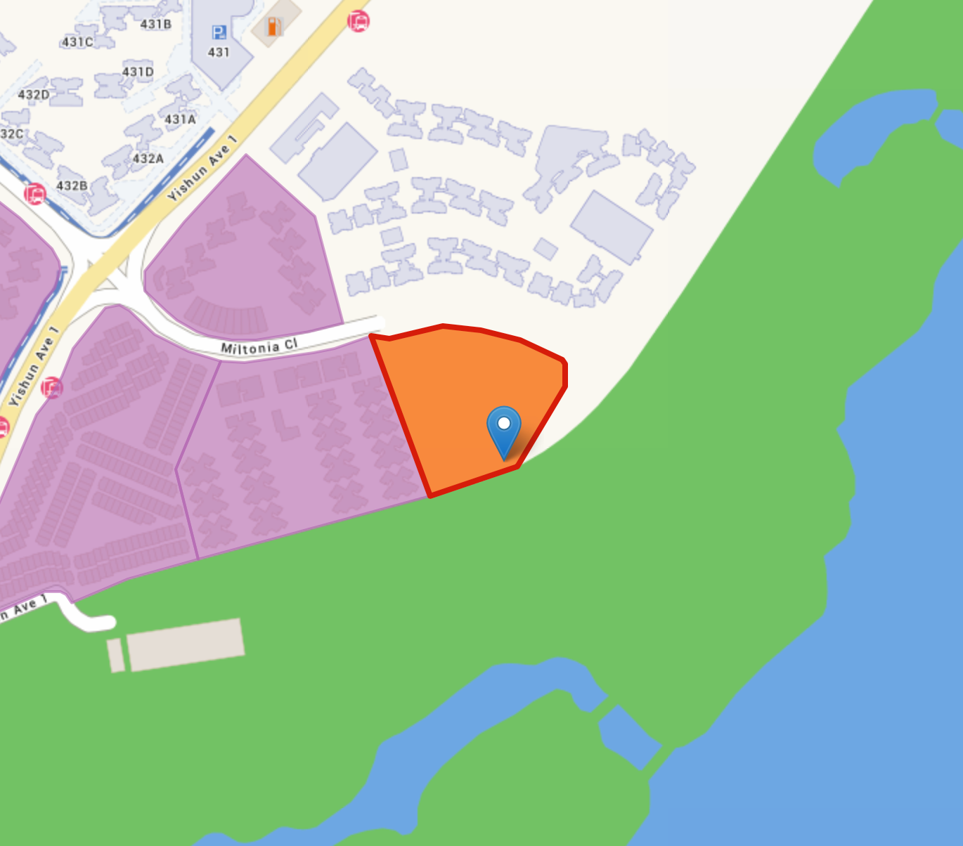 Miltonia Close EC Location Map